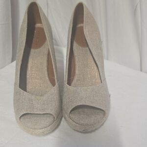Stylish Linen Espadrille Wedges